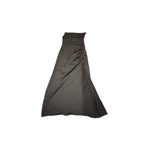 Mrt  1030 Black Ruched Slit Maxie Dress xL